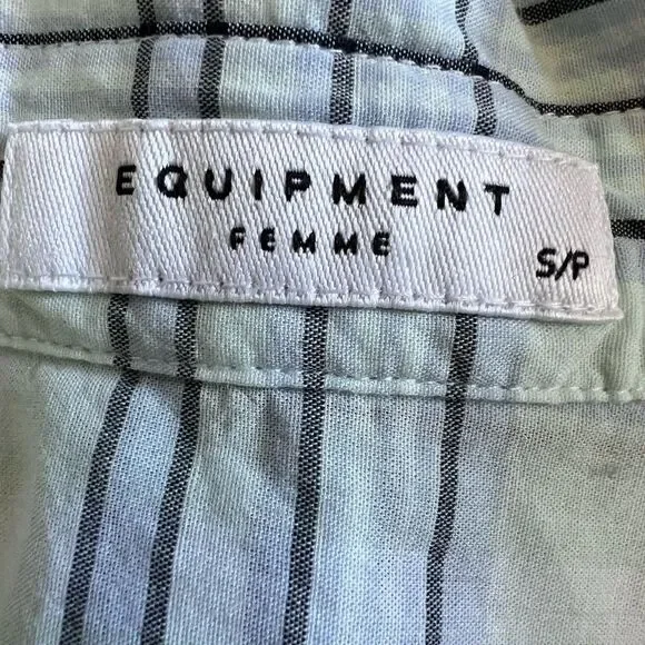 Equipment Keira Tie Front Shirt In Mint Julep Multi Plaid Size S - Picture 10 of 11